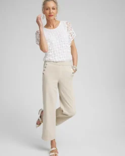 Pull-On Wide Leg Ankle Jeans