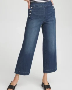 Pull-On Wide Leg Ankle Jeans