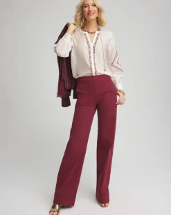 Pull-On Wide-Leg Jeans