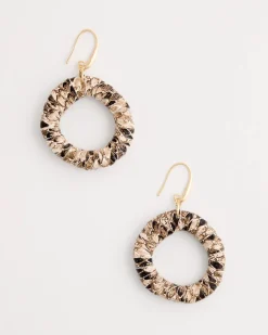 Python Animal Print Open Hoop Earrings