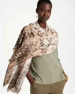 Python Printed Oblong Scarf