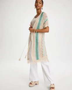 Rainbow Crochet Pointelle Vest