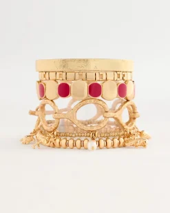 Raspberry Enamel Stretch Bracelet