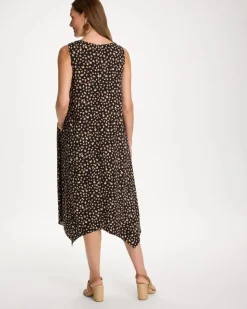 Rayon-Silk Asymmetrical Hem Dress