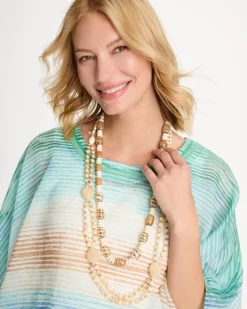 Resin Wood Double Strand Necklace