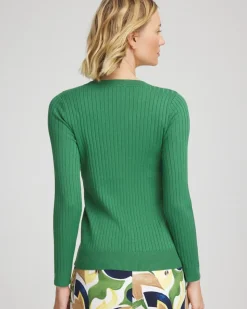 Ribbed Button Henley Sweater