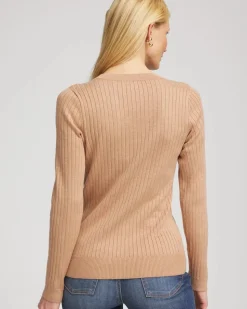 Ribbed Button Henley Sweater