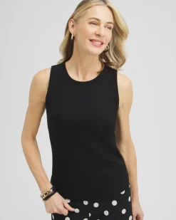 Ribbed High Neck Tank