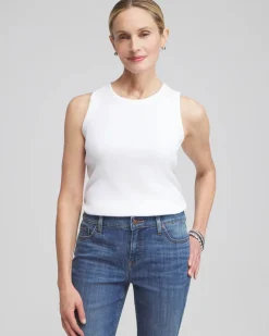 Ribbed High Neck Tank