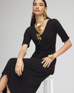 Ruched Jersey Midi Dress