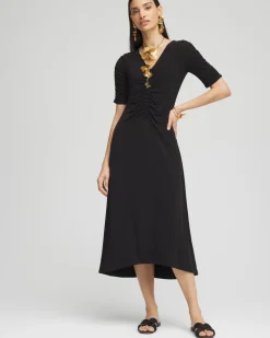 Ruched Jersey Midi Dress