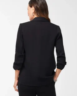 Ruched Sleeve Blazer