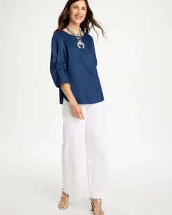 Ruffled Sleeve Knit Tee
