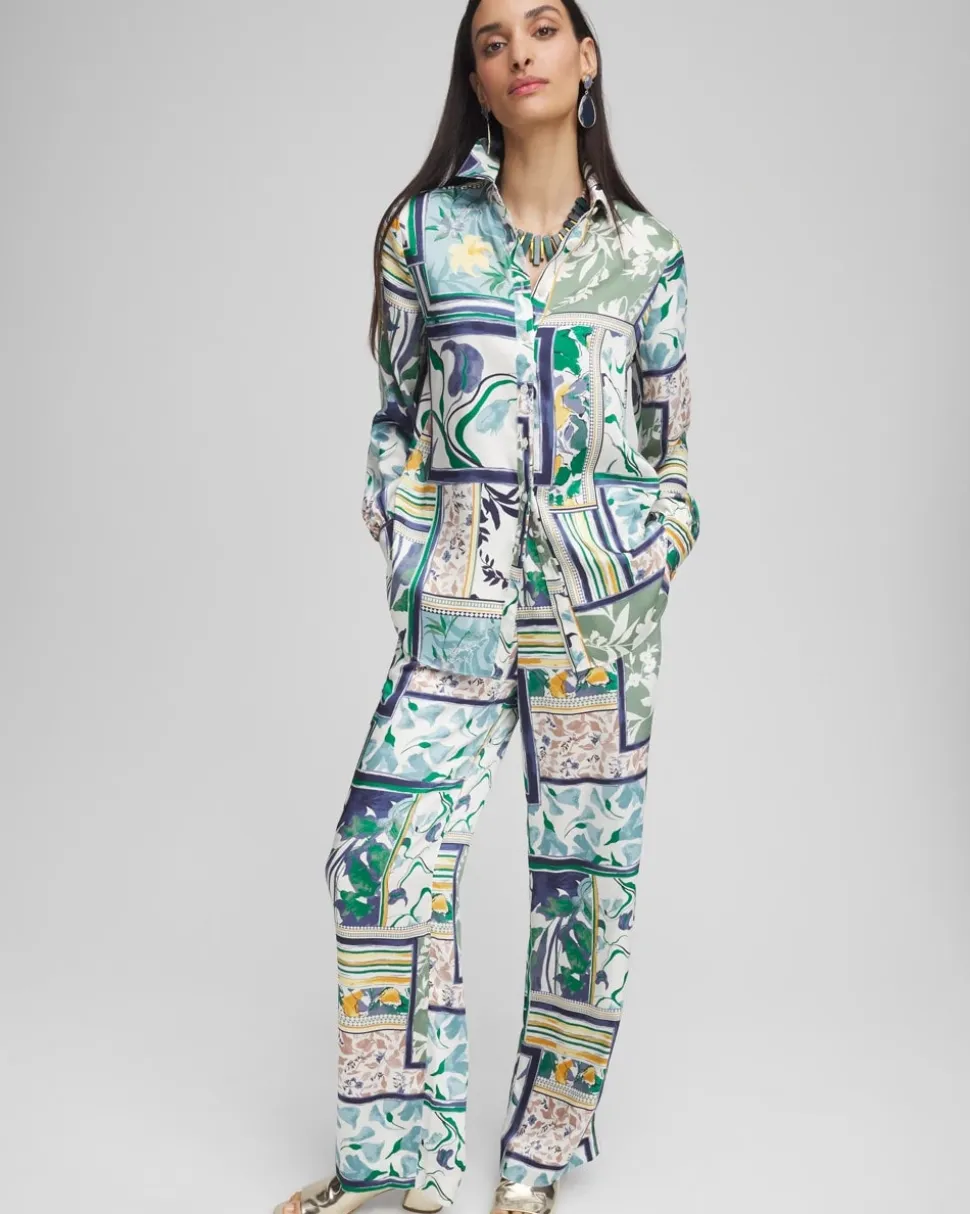 Sanibel Island Print Paperbag Pants