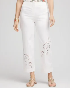 Sateen Cutout Cropped Pants
