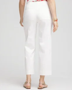 Sateen Cutout Cropped Pants