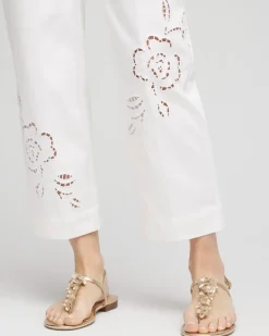 Sateen Cutout Cropped Pants