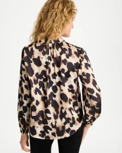 Satin Animal Print Blouse