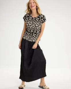Satin Crinkle Maxi Skirt