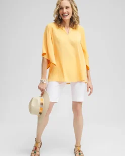 Satin Keyhole Neck Blouse