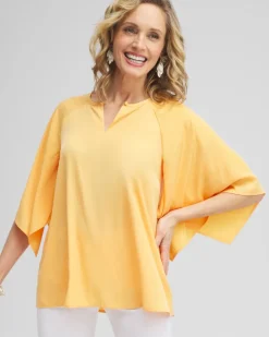 Satin Keyhole Neck Blouse