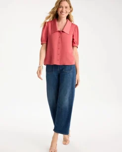 Satin Peter Pan Collar Blouse