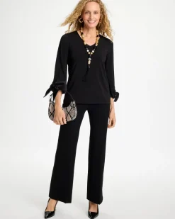 Satin Tie-Sleeve Top