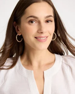 Sea Foam Hoop Earrings
