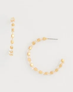 Sea Foam Hoop Earrings