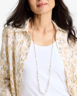 Sea Foam Long Single-Strand Necklace