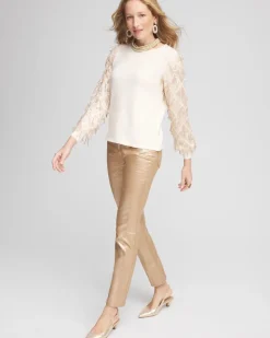 Sequin Ruffle Pullover Sweater