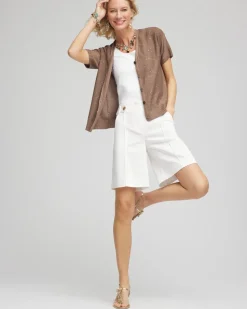 Sequin Short-Sleeved Cardigan
