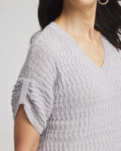 Sequin V-Neck Pullover Sweater