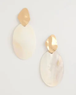 Shell Oval Drop Earrings