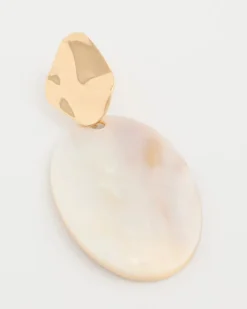 Shell Oval Drop Earrings