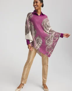 Shimmer Paisley Poncho