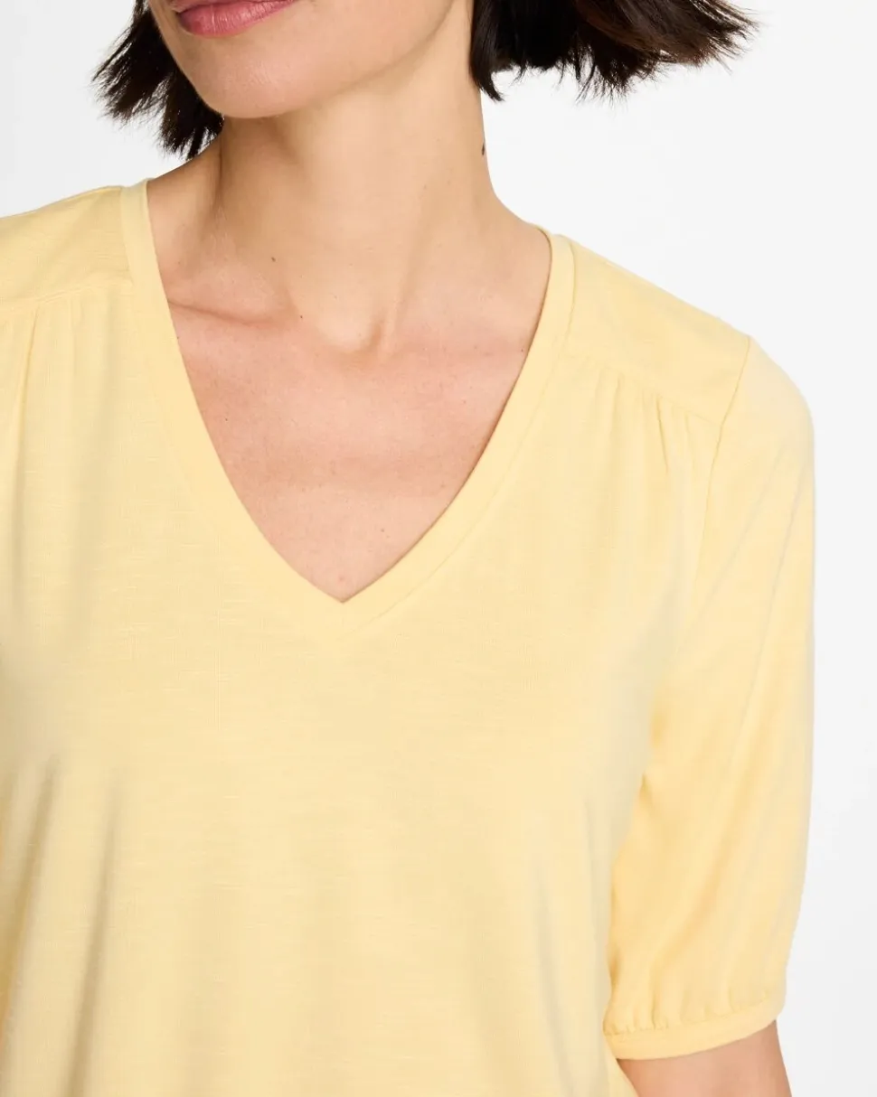 Shirred Elbow Sleeve Tee