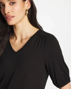 Shirred Elbow Sleeve Tee
