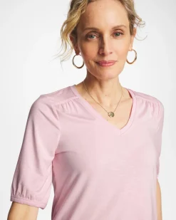 Shirred Elbow Sleeve Tee