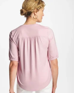 Shirred Elbow Sleeve Tee