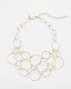 Short Goldtone Multi-Strand Link Necklace
