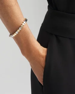 Silver & Gold Tone Round Stretch Bracelet