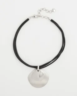 Silver Pendant On Cord