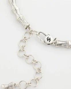 Silvertone Bamboo Collar Necklace