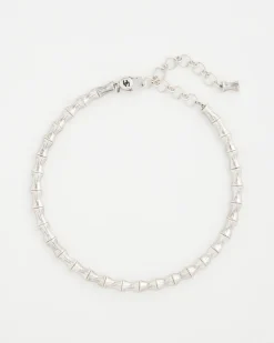 Silvertone Bamboo Collar Necklace