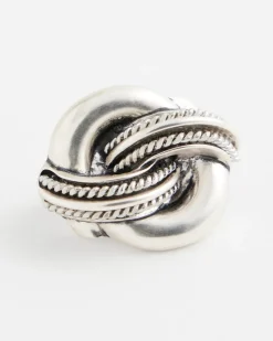 Silvertone Knot Scarf Ring