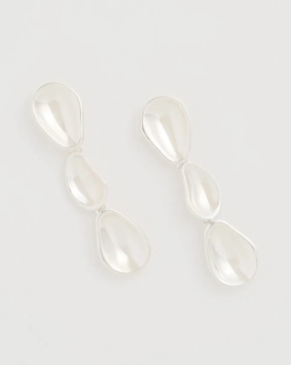 Silvertone Linear Drop Earrings