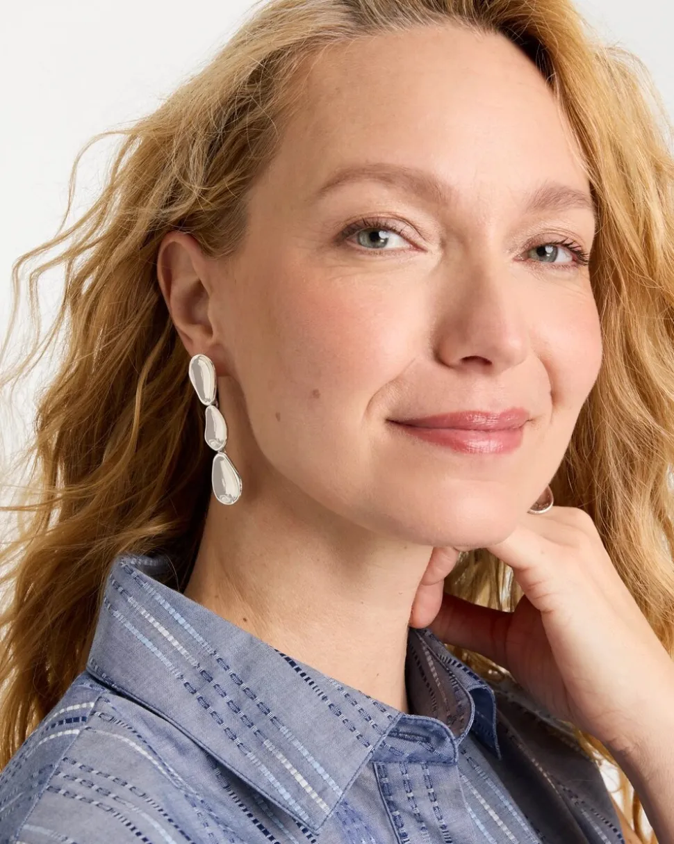 Silvertone Linear Drop Earrings