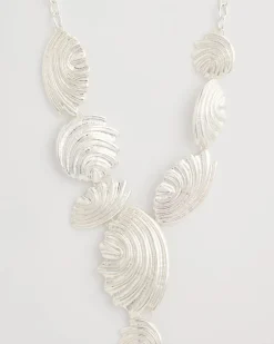 Silvertone Shell Charm Y-Necklace