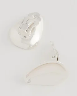 Silvertone Stud Clip-On Earrings